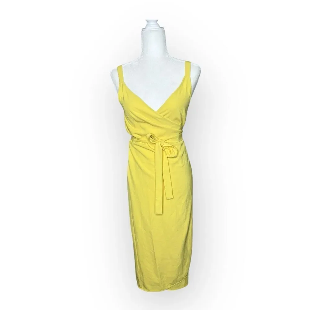 Everlane Yellow Japanese GoWeave Tank Wrap Midi Dress Size 0